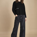 maglia girocollo con zip CESNIK NERO ba&sh 