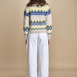 MAGIE maglia con greche BEND516 ECRU BLUE hartford 