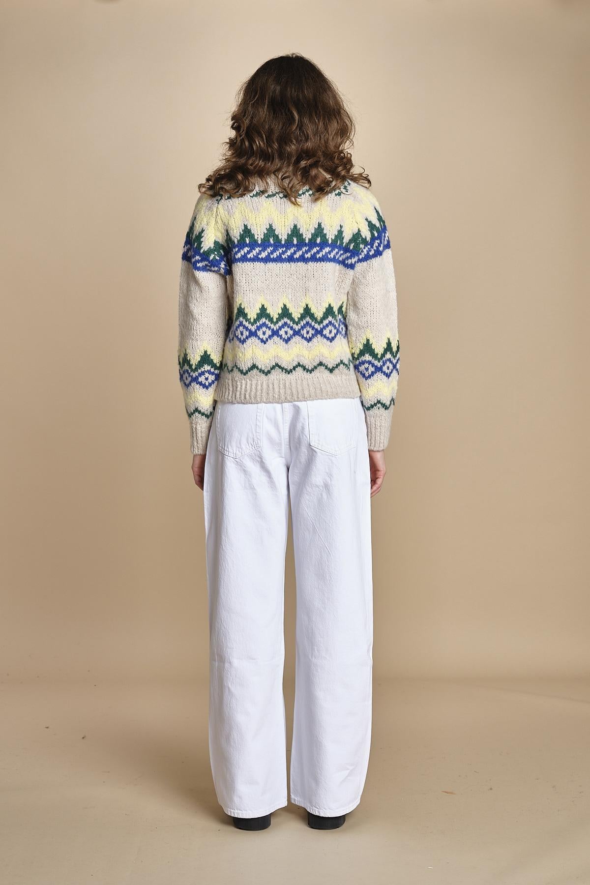 MAGIE maglia con greche BEND516 ECRU BLUE hartford 
