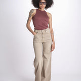 Pantalone diritto CLARA DENIMCOLOUR BEIGE true avenue 