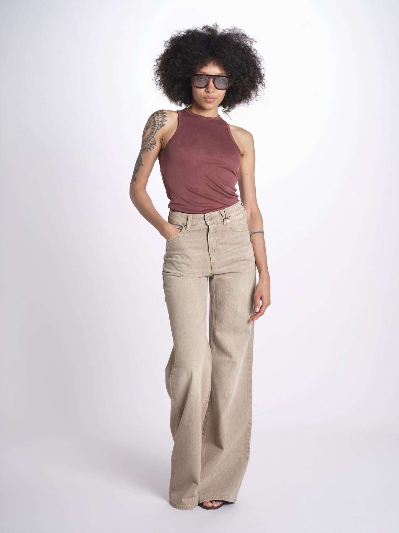 Pantalone diritto CLARA DENIMCOLOUR BEIGE true avenue 