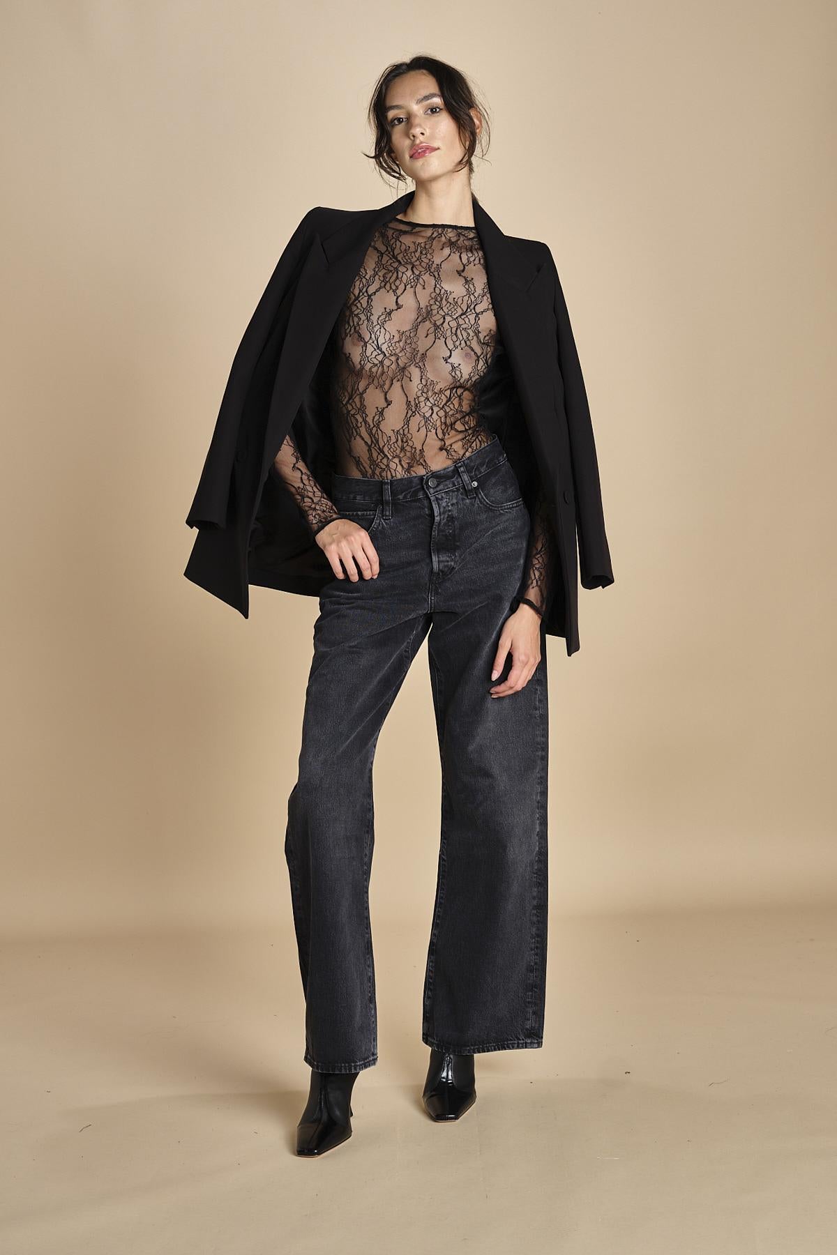 ELECTRIC BODYSUIT body in pizzo ELECTRIC BLACK undress code 
