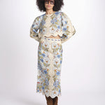 camicia cropped stampata 350502 GARDEN BLU 26046 farm rio 