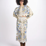 camicia cropped stampata 350502 GARDEN BLU 26046 farm rio 