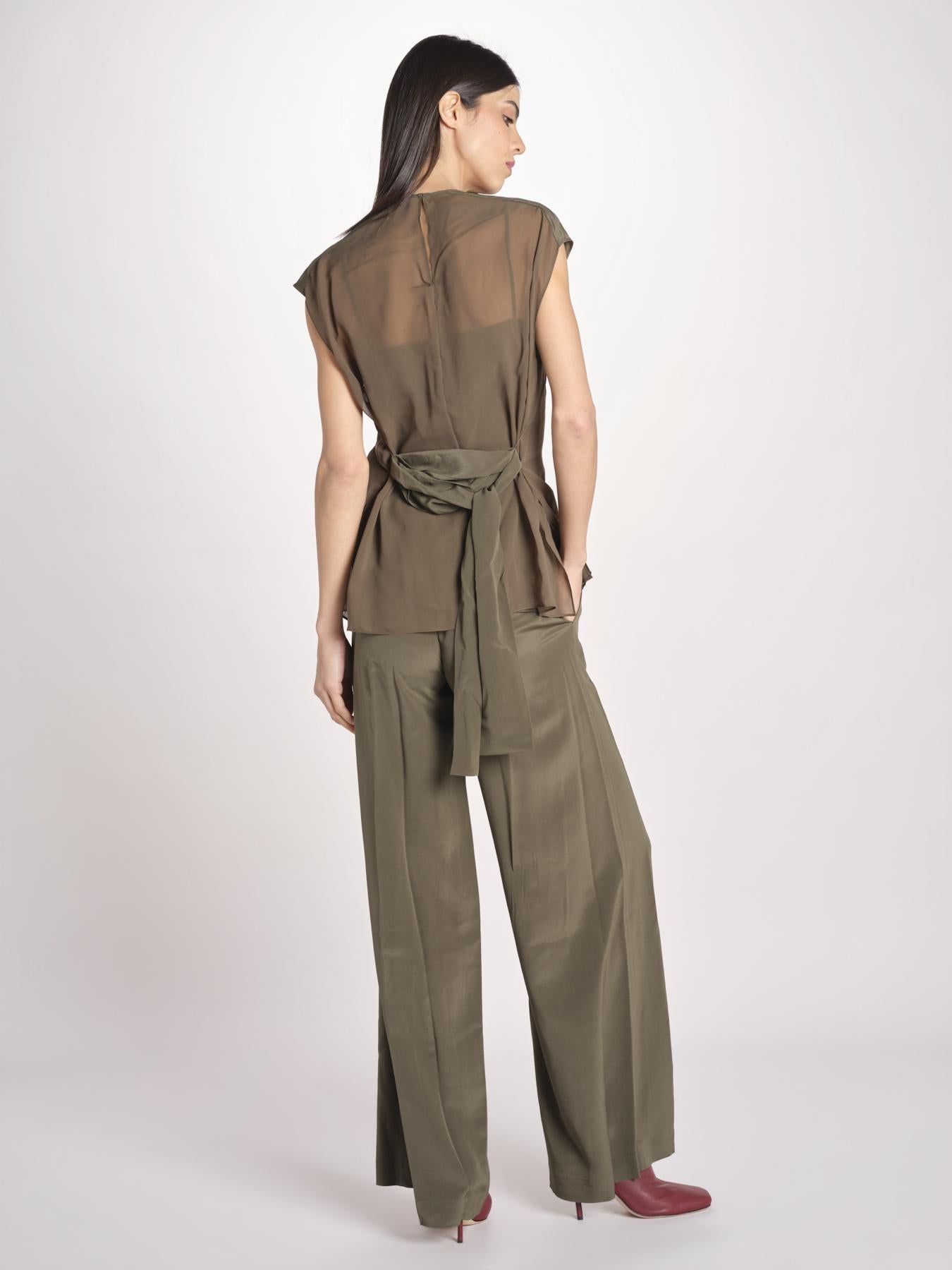 top in seta con tasche e fascia JF009657 PALM LEAF 2308 joseph 