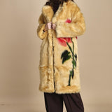 ecopelliccia con fiore FLOWER FUR 340268 CREAM farm rio 