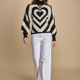 maglia cuore BLACKWHITE HEART 345809 NERO farm rio 