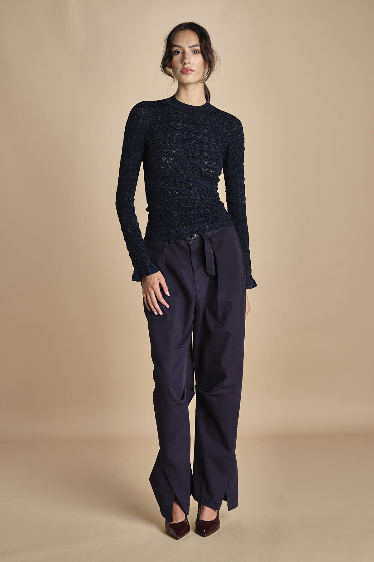 maglia girocollo jaquard RUBY 118 NAVY sea ny 