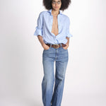 camicia uomo lino con automatici SABRILI AZZURRO milaura 