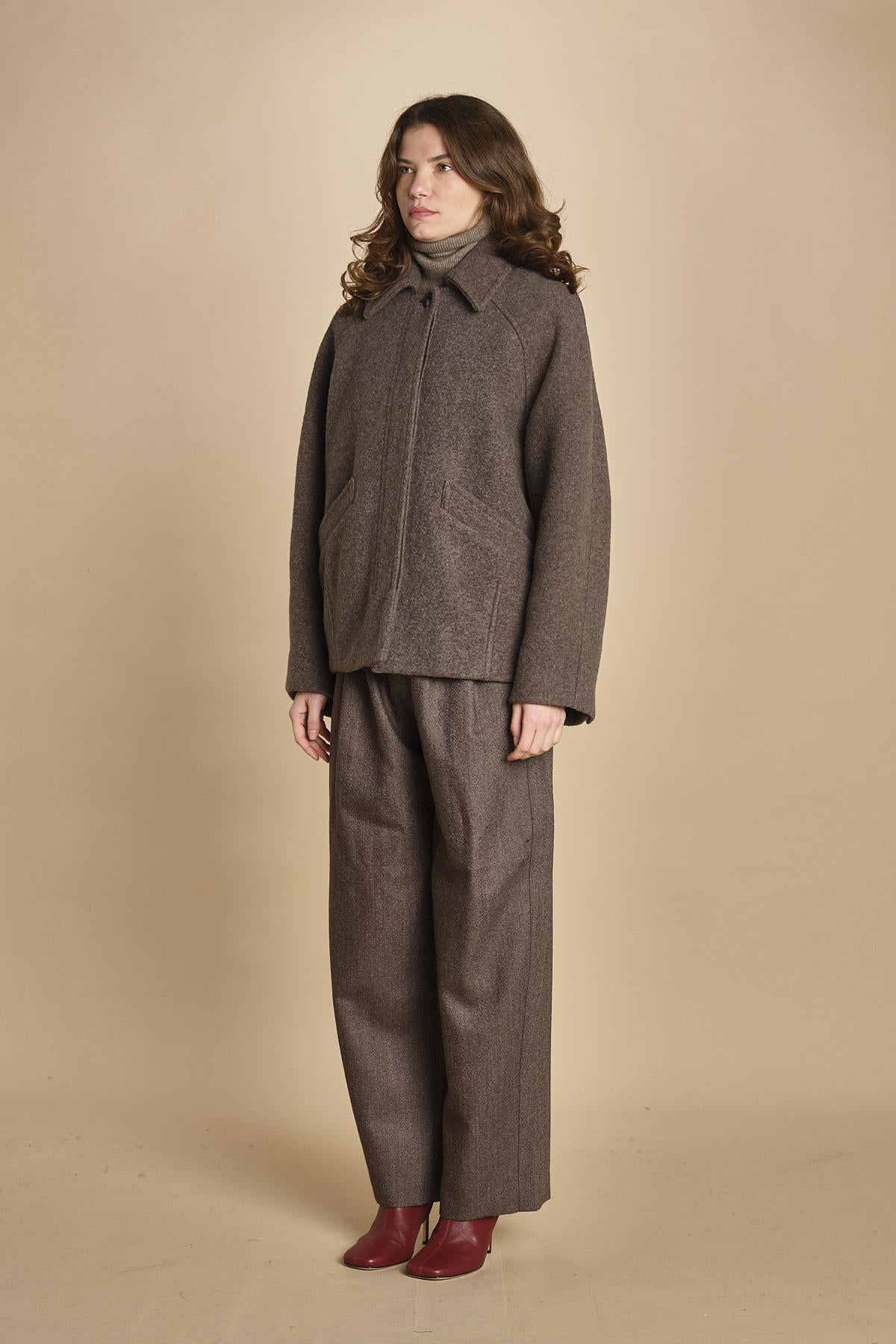 giaccone in lana cotta. MAN1509 GRI2224W soeur 
