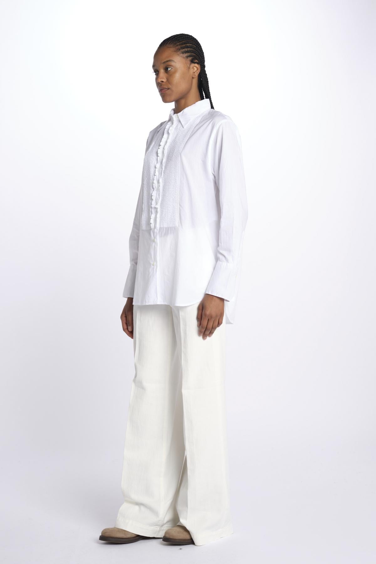 Camicia plastron con rouches MOD.5402 BIANCO aspesi 