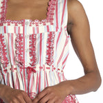 Top AMAYA righe + ricamo DM 1239 MULTI damson madder 