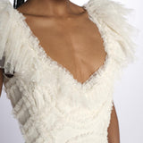 LOLA BACKLESS abito lungo in tulle LOLA BACKLESS GOWN AVORIO needle & tread 