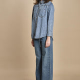 camicia in denim SOFIA BLUE fam 
