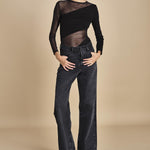 body manica lunga con banda obliqua STARSTRUCK BLACK undress code 