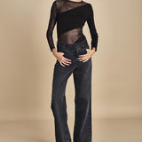 body manica lunga con banda obliqua STARSTRUCK BLACK undress code 