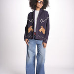 cardigan con cavalli THE HORSE LODGE S463682 NAVY the GREAT 