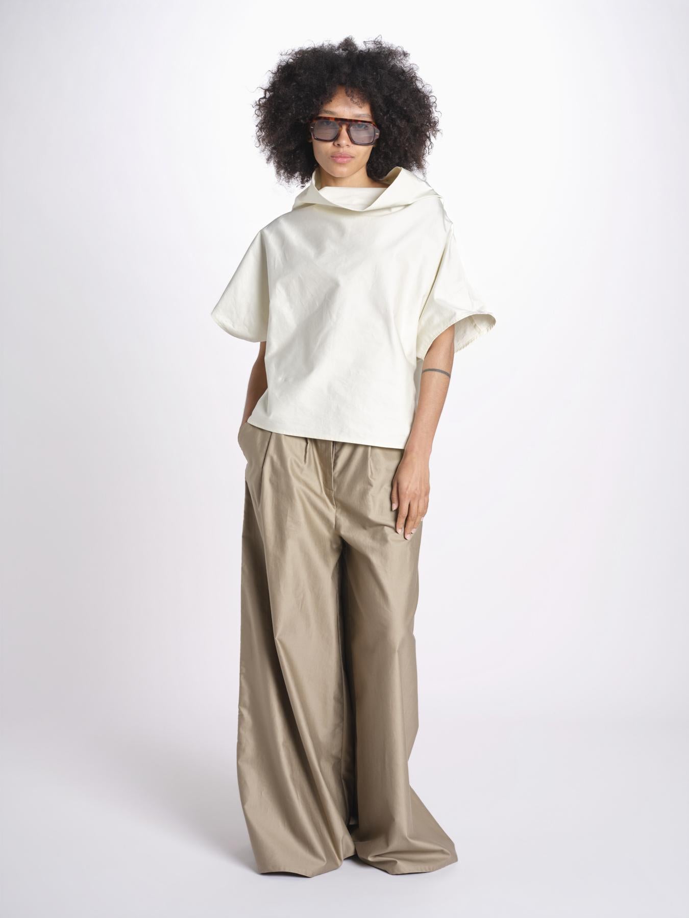 t-shirt in cotone tasatello U2167 SHIRT IVORY dusan 