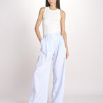 pantalone over con pinces in popeline BILLIE 3111 T0160 LIGHT BLUE T0028 the latest 