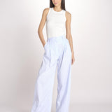 pantalone over con pinces in popeline BILLIE 3111 T0160 LIGHT BLUE T0028 the latest 