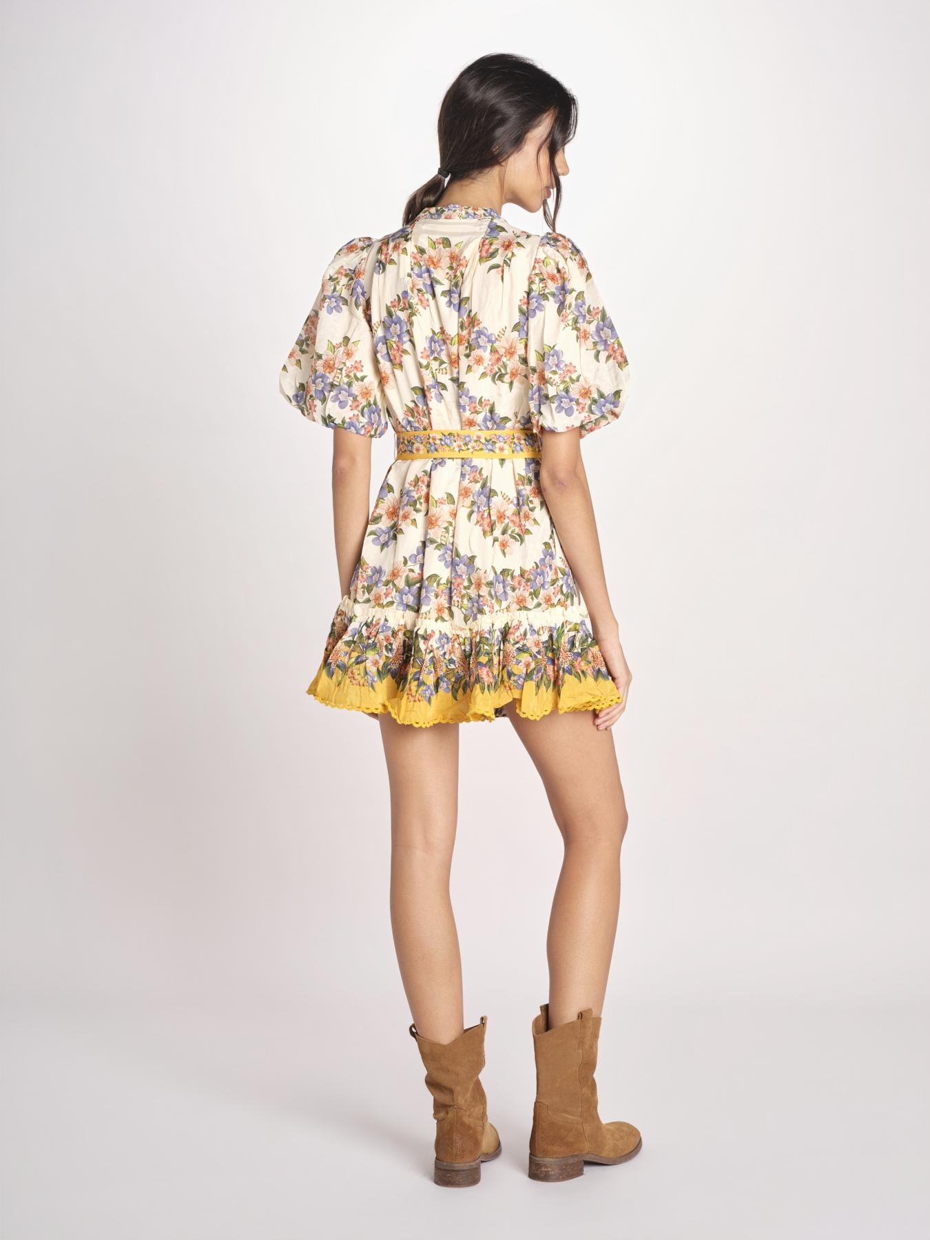 miniabito a fiori HILO STRIPES MINI DRESS 353546 HILO STRIPES SAND farm rio 