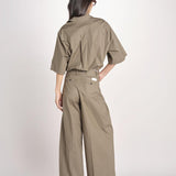pantalone in cotone con pines PETRA PE99 OLIVA nine in the morning 