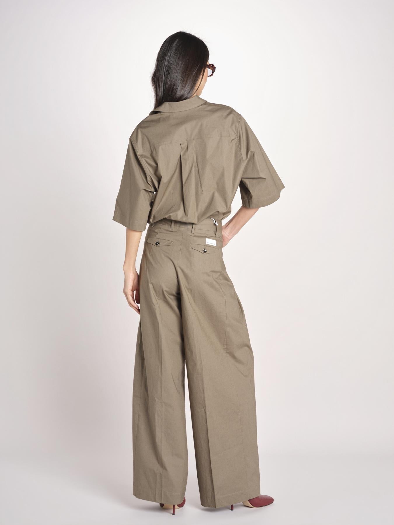 pantalone in cotone con pines PETRA PE99 OLIVA nine in the morning 