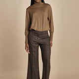 pantalone cropped a quadretti con risvolto MELODIA 65220925 26 quelledue 