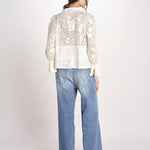 CARIOCA camicia con pizzo e fiori CARIOCA BLOUSE CREAM antik batik 