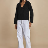 maglia con scollo a v e manica a campana by milaura. D2500894 872 NERO milaura 