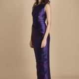 maxidress in taffetà KIRA RAISIN solace 