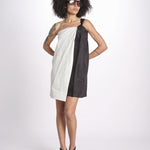 miniabito bicolore in  lino ORCHID NERO undress code 