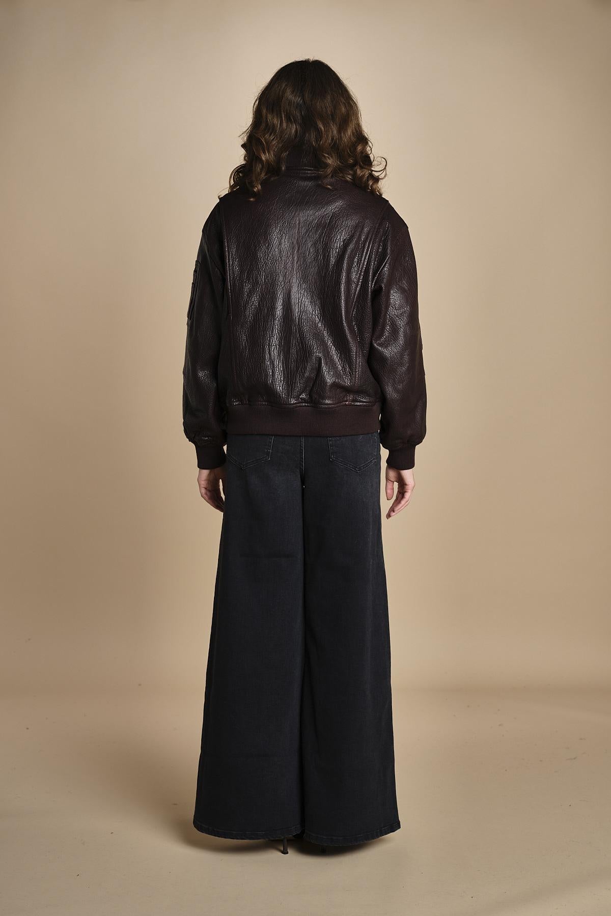 LARA bomber in pelle LARA IO118048 RE401 ivy oak 