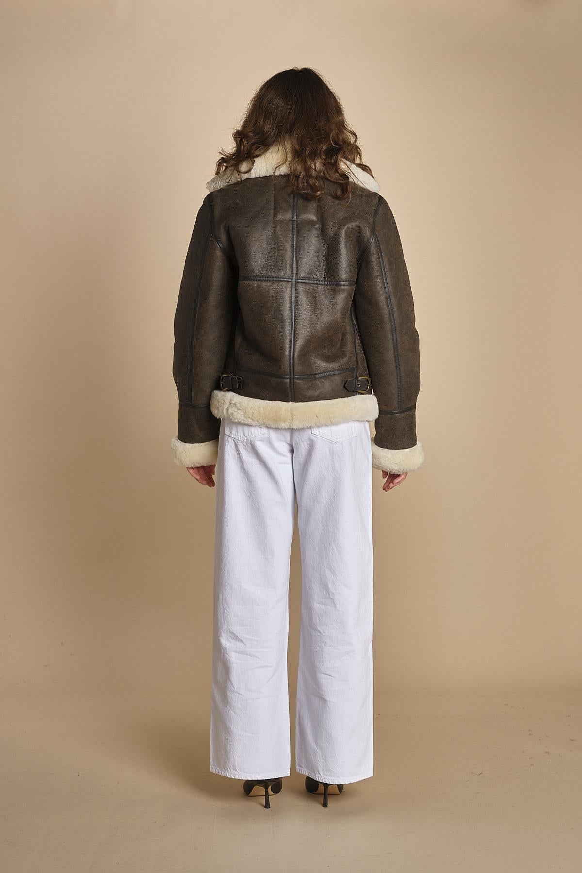 giaccone in montone LC1259 BROWN schott 