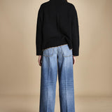maglia girocollo over CLAUDIA GIROCOLLO NERO_CAMMELLO tenne' 