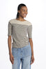 T-shirt MIAS manica 3/4 a righe