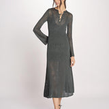 abito lungo con  manica lunga in maglia EZILDA 5EVC18-V08607 VERT BOUTEILLE vanessa bruno 