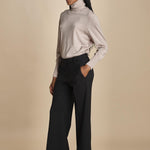 MELODIA pantalone cropped con risvolto in gabardina MELODIA 652339 3 quelledue 
