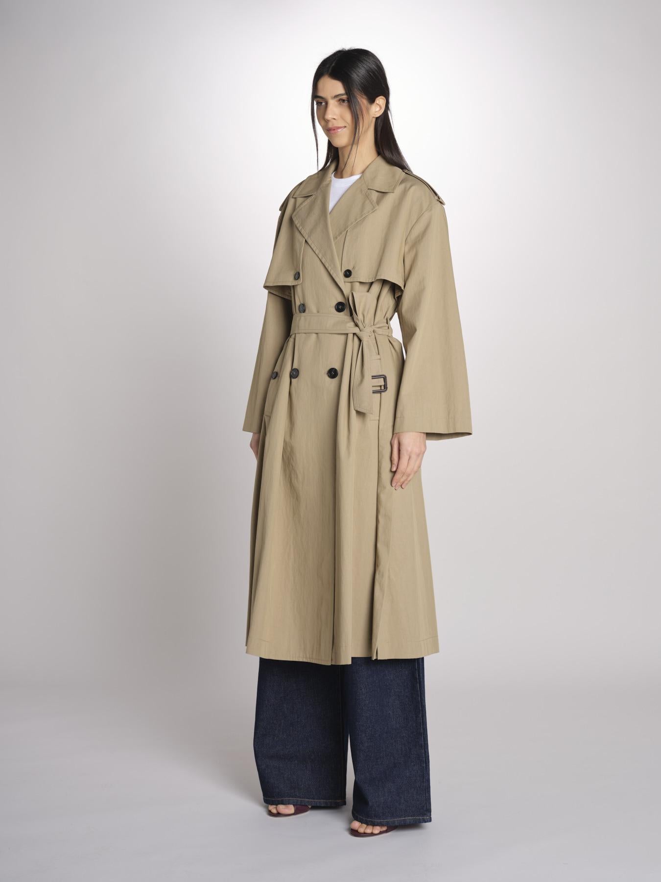 trench doppiopetto in gabardina fluida GIUNCHI 2615021011600 002 NOCCIOLA weekend maxmara 