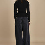 polo a costine CADEE KNIT BLOUSE BLACK herskind 