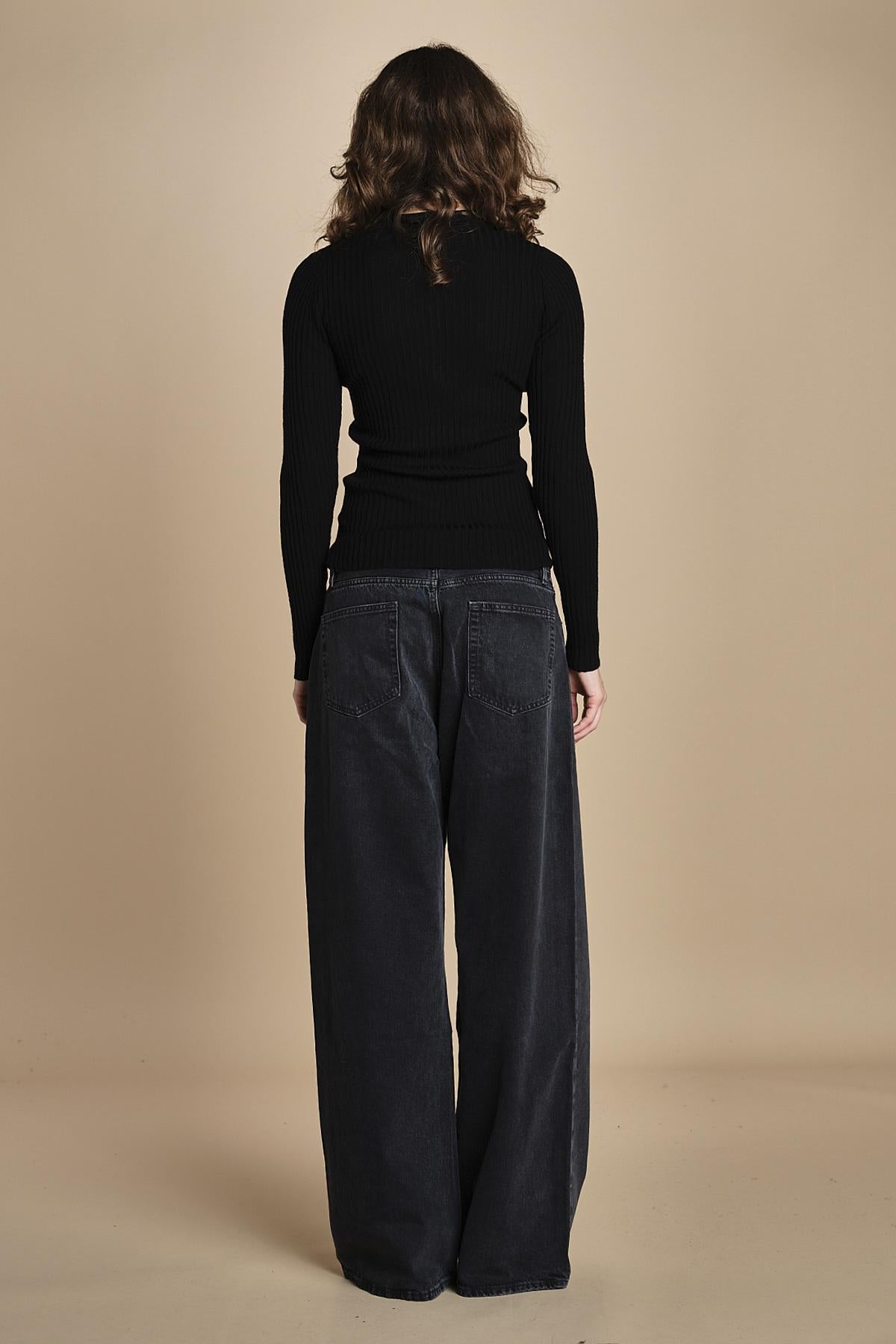 polo a costine CADEE KNIT BLOUSE BLACK herskind 