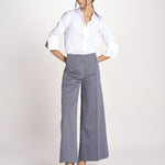 pantalone largo con nervature ORIANA 540 54 70 SLATE quelledue 