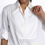 camicia con colletto in pailletes BE24552 WHITE milaura 