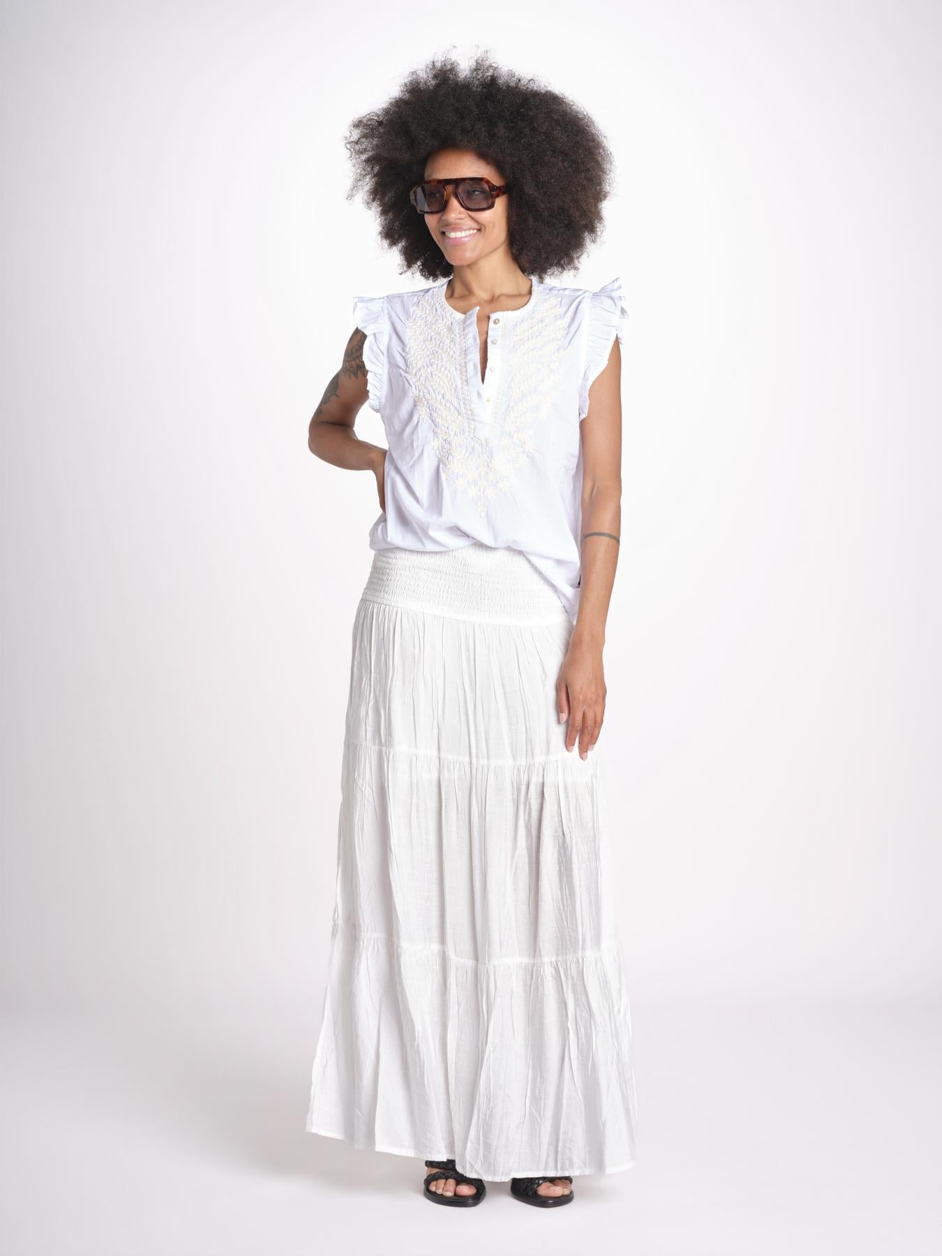 camicia con ricamo HEITABLATU BLANC laraethnics 