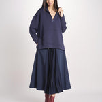 felpa lunga con cappuccio e collo a cratere regolabile RADURA 2615921011600 002 BLU weekend maxmara 