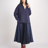 felpa lunga con cappuccio e collo a cratere regolabile RADURA 2615921011600 002 BLU weekend maxmara 