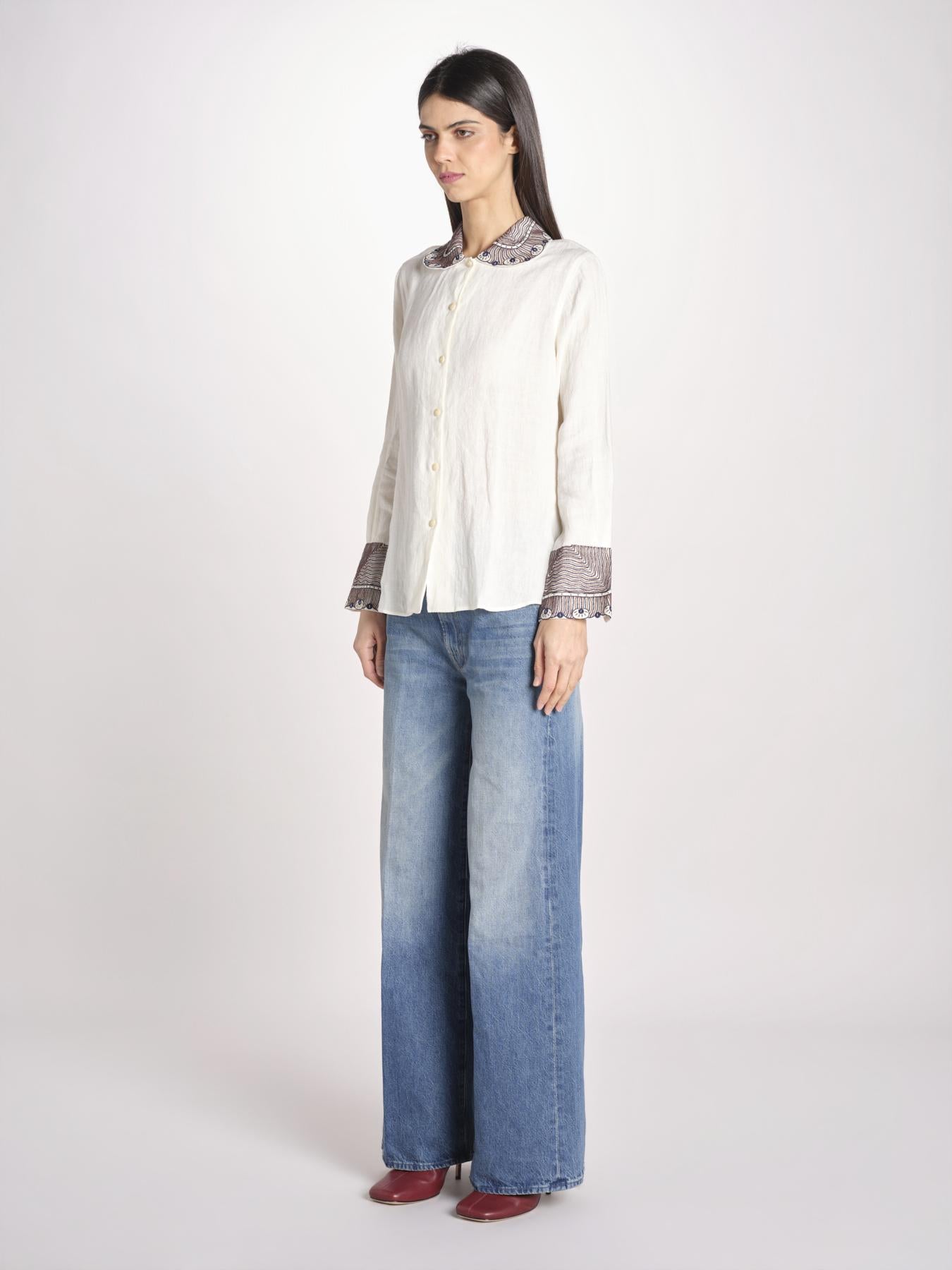 Camicia in lino LOUDI OFF WHITE jupe by jackie 