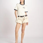 short con tasconi e cuciture ANDREA 001 STONE sea ny 