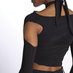 JOSIE top incrociato con spalla nuda JOSIE DEEP BLACK amazuìn 