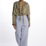 Pantaloni righine con tasche JK PANT WHITEBLUE jejia 